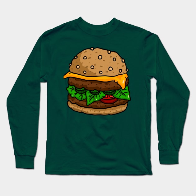 juicy burger, hamburger. Long Sleeve T-Shirt by JJadx